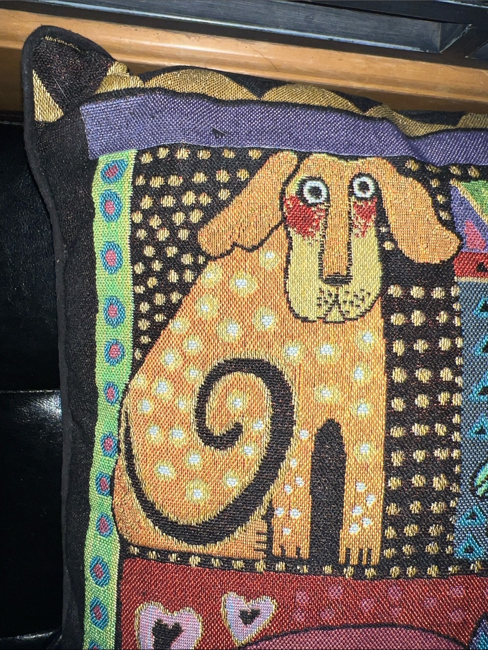 Laurel Burch Mythical Dog Decorative Pillow - Picture 6 of 10
